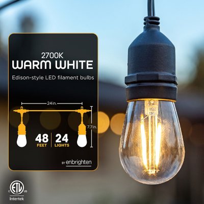 Led warm white cafe deals style lights