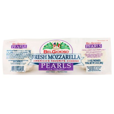 BelGioioso Fresh Mozzarella Cheese Ball, Specialty Soft Cheese,  Refrigerated 8 oz Plastic Wrapping 