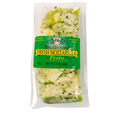 BelGioioso Fresh Mozzarella Cheese, Hand Braided and Pesto Marinated