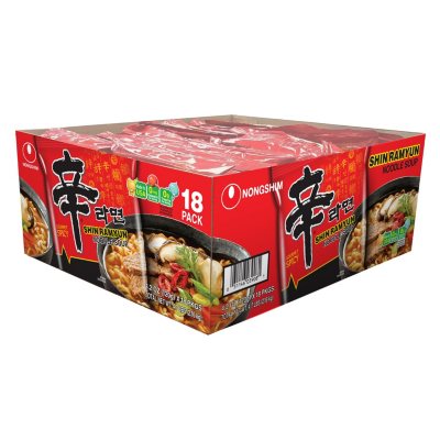 Nongshim Shin Ramyun Spicy Beef Ramen Noodle Soup (4.02 oz., 18 ct