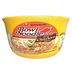 Nongshim Spicy Chicken Ramen Noodle Soup Bowl 3.03 oz., 12 ct.