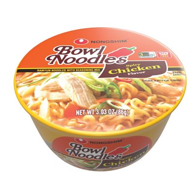 Nongshim Savory Chicken Bowl Noodle Soup, 3.03 oz, (Pack of 12)