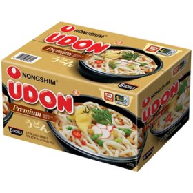 Nongshim Pre-Cooked Udon Savory Soy Premium Noodle Soup Bowl 9.73 oz., 6 pk.