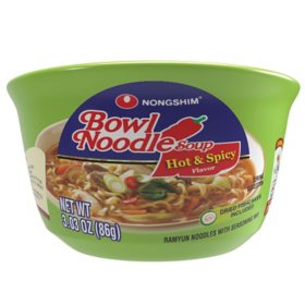 Nongshim Hot and Spicy Ramen Noodle Soup Bowl (3.03 oz., 18 ct.)