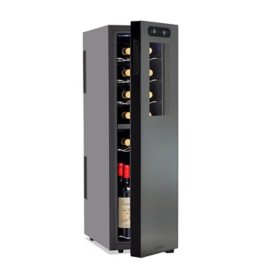 Wine Enthusiast 18-Bottle Slimline Dual Zone Wine Cooler with Upright Bottle Storage		