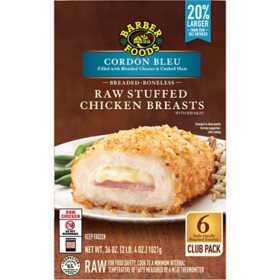 Barber Breaded Boneless Chicken Breast, Cordon Bleu 6 ct.