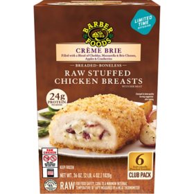 Barber Foods Stuffed Chicken Breast with Creme Brie, Apples and Cranberries, Frozen, 6 ct.