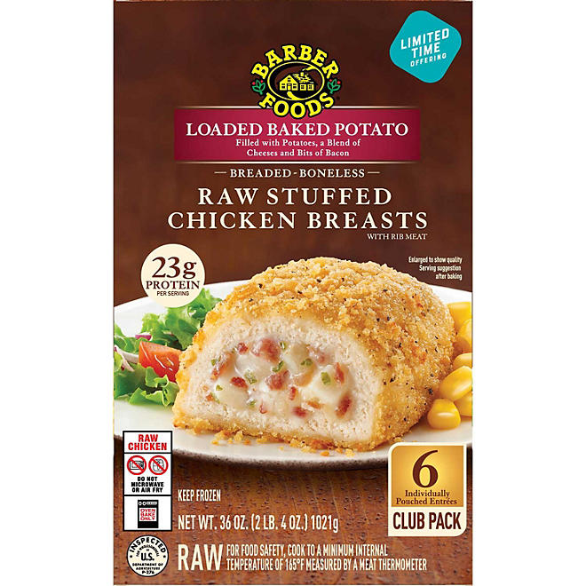 Barber Foods Stuffed Chicken Breast, Loaded Baked Potato, 6 ct.
