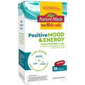 Nature Made Wellblends Positive Mood & Energy 3-in-1 Softgels (60 ct.)