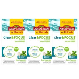 Nature Made Wellblends Clear & Focus Chewable Tablets 3 pk., 30 ct./pk.