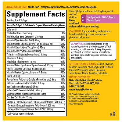 Nature Made Prenatal Dha 200mg Softgels 150 Ct Sam S Club