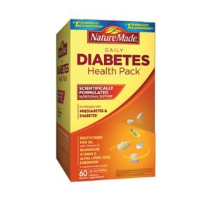 Nature Made Daily Diabetes Health Pack Dietary Supplement 60 pk.