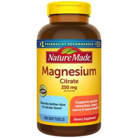 Nature Made Magnesium Citrate 250mg Softgels 180 ct.