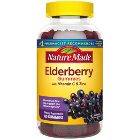 Nature Made Elderberry Gummies with Zinc and Vitamin C, for Immune Support Help (120 ct.)
