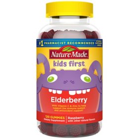 Nature Made Kids First Elderberry Gummies with Vitamin C and Zinc, for Immune Support (120 ct.)