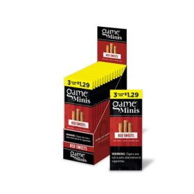 Game Red Sweets Mini Cigarillos, Pre-Priced 3 for $1.29, 3 ct., 15 pk.