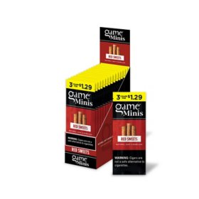 Game Red Sweets Mini Cigars, Prepriced 3/$1.29 (3 ct., 15 pk.)