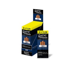 Game Blue Mini Cigarillos, Pre-Priced 3 for $1.29, 3 ct., 15 pk.