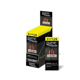 Game Black Sweets Mini Cigarillos, Pre-Priced 3 for $1.29, 3 ct., 15 pk.