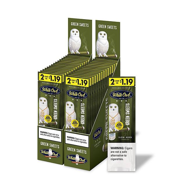 White Owl Cigars Green Sweets Pre-Priced 2 ct., 30 pk.