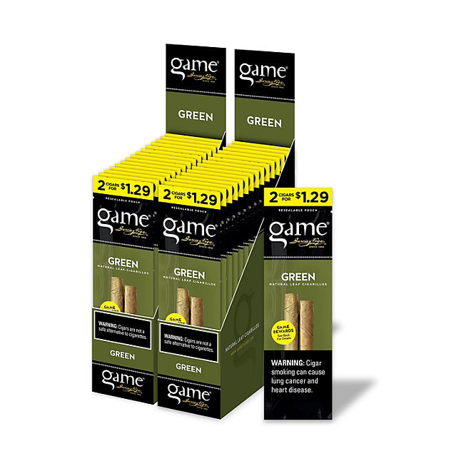 Game Cigars Green Pre-Priced 2 ct., 30 pk.