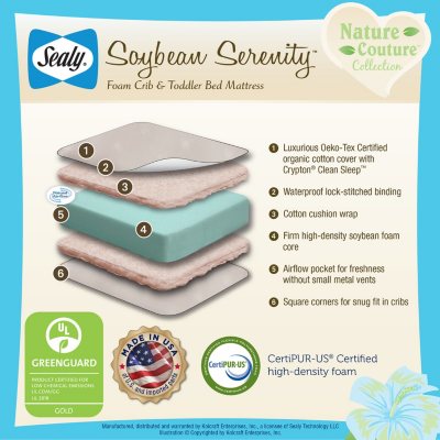 sealy soybean serenity organic crib mattress