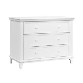 Contours 3-Drawer Transitional Dresser, White