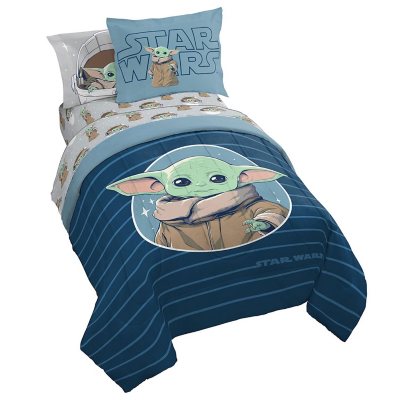 Star Wars The Mandalorian Baby Yoda 3 Piece Twin Bedding Sheet Set & Pillowcase 