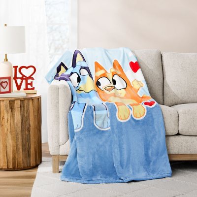 Adult Valentine Licensed Silk Touch Throw, 60" x 70", Bluey:- Bluey