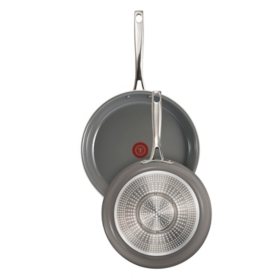 T-fal Ceramic Non-Stick Induction 10.5" and 12" 2 piece Frypan Set, Grey