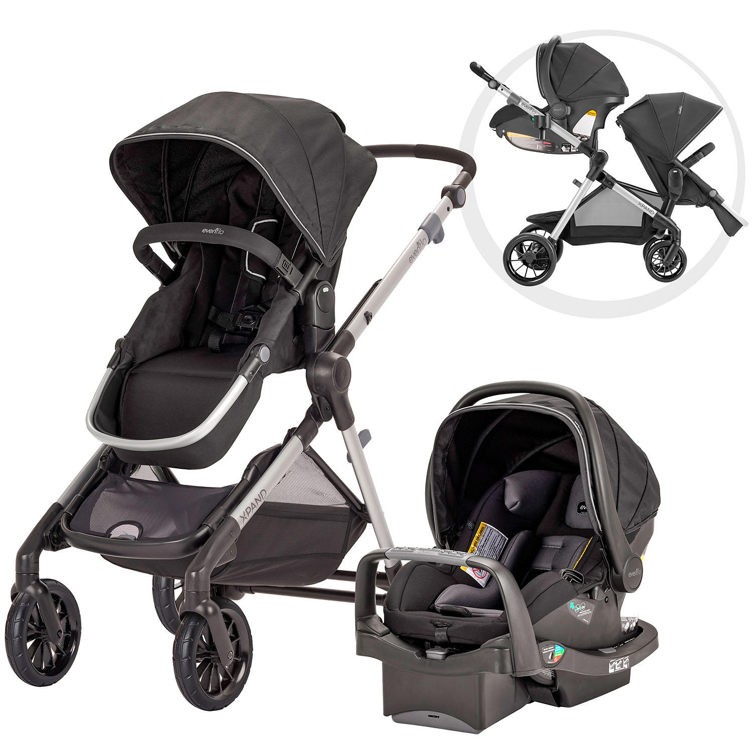 Evenflo Pivot Xpand Travel System with SafeMax Infant Car Seat