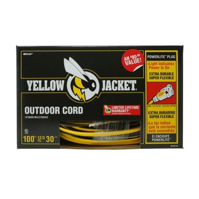 Monster Just Power It Up Outdoor 100 ft. L Yellow Extension Cord