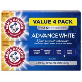 Arm & Hammer Dental Care Advance White Toothpaste, 7.2 oz., 4pk.