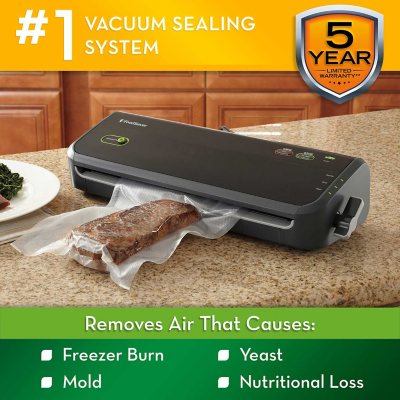 Foodsaver Fm00 Vacuum Sealer Machine With Handheld Vaccum Sealer Bags Rolls Bonus Pack Black Sam S Club