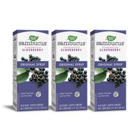Sambucus Standardized Elderberry Original Syrup, Immune Support, 4 fl. oz., 3 ct.