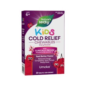 Nature's Way Umcka Kid's Cold Relief Chewables, Cherry Flavored, 30 ct.		 		 		 		