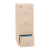 FireKing 42131C Insulated Vertical 4 Drawer File Cabinet, Parchment (Legal, 31-9/16")