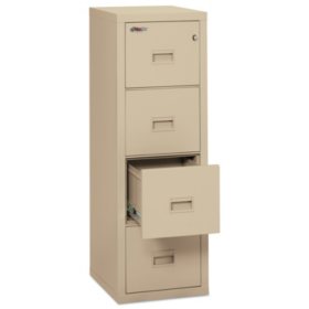 FireKing Turtle 4-Drawer Compact File Cabinet, Parchment
