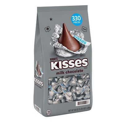 HERSHEY'S KISSES Milk Chocolate Candy, Individually Wrapped, Bulk Bag (56  oz., 330 pcs.) - Sam's Club