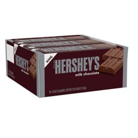 HERSHEY'S Milk Chocolate Candy Bar, King Size, 2.6 oz., 18 pk.
