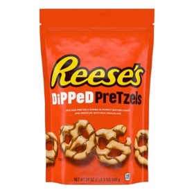 REESE'S Milk Chocolate Peanut Butter Candy Dipped Pretzels 24 oz.