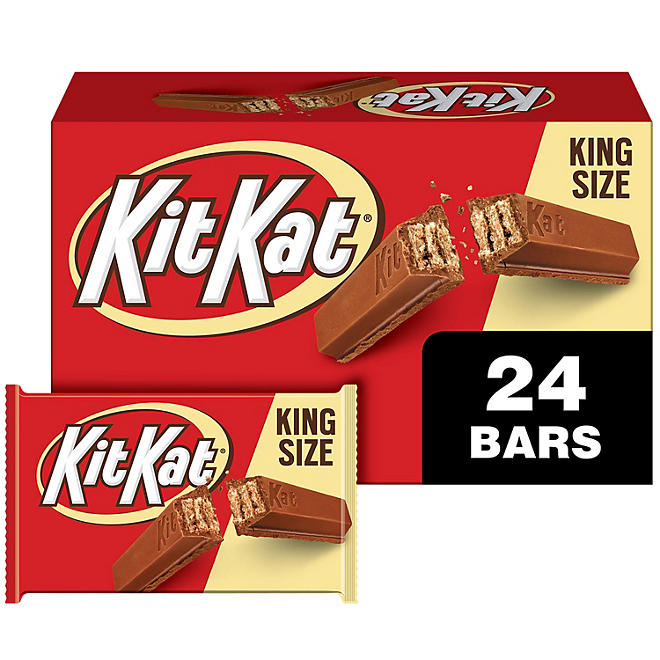 KIT KAT Milk Chocolate Wafer King Size Candy, 3 oz., 24 pk.