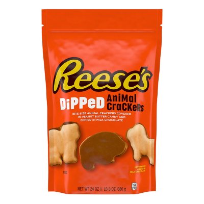 REESE'S Chocolate Peanut Butter Dipped, Animal Crackers, 24 oz. - Sam's Club