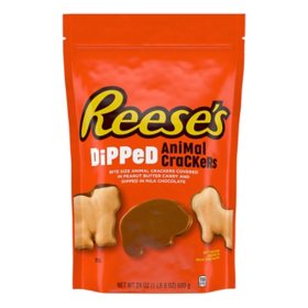 REESE'S Chocolate Peanut Butter Dipped, Animal Crackers, 24 oz.