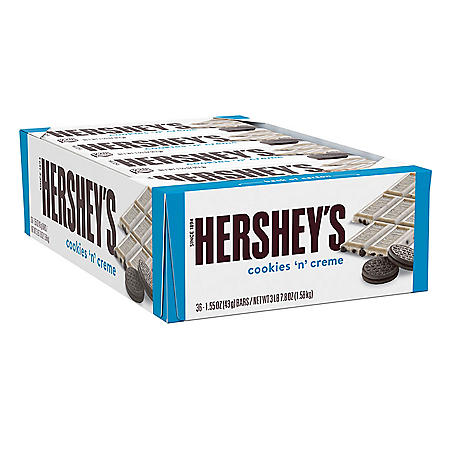 HERSHEY'S COOKIES 'N' CREME Candy Holiday Bars (1.55 oz, 36 ct.)
