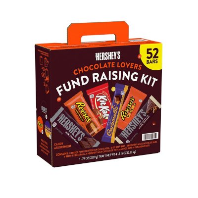 Hershey Chocolate Lovers Chocolate and Peanut Butter Assortment Candy Bars,  Bulk Fundraising Kit ( oz., 52 ct.) - Sam's Club