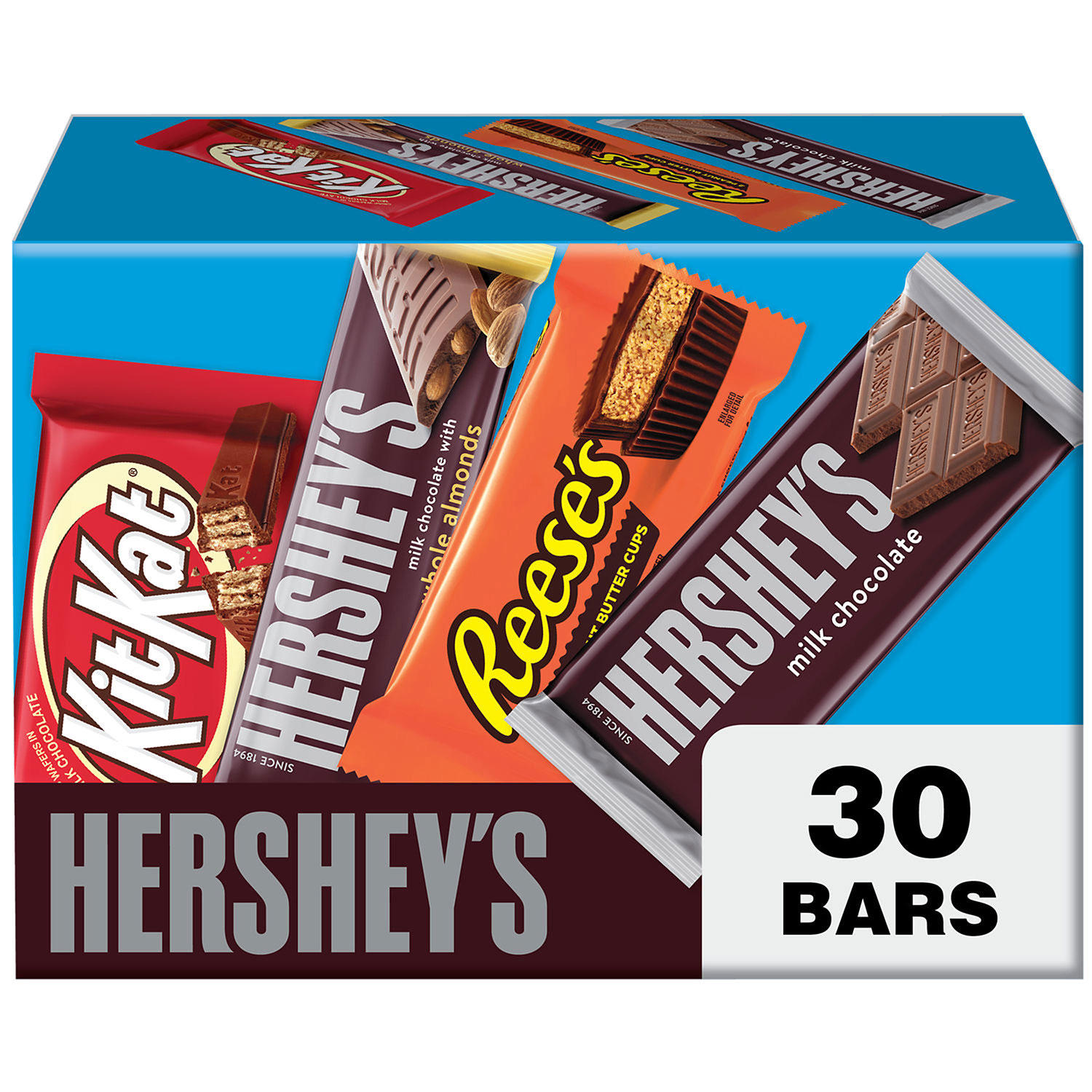 HERSHEY'S Variety Pack, Milk Chocolate Candy, 30 pk.