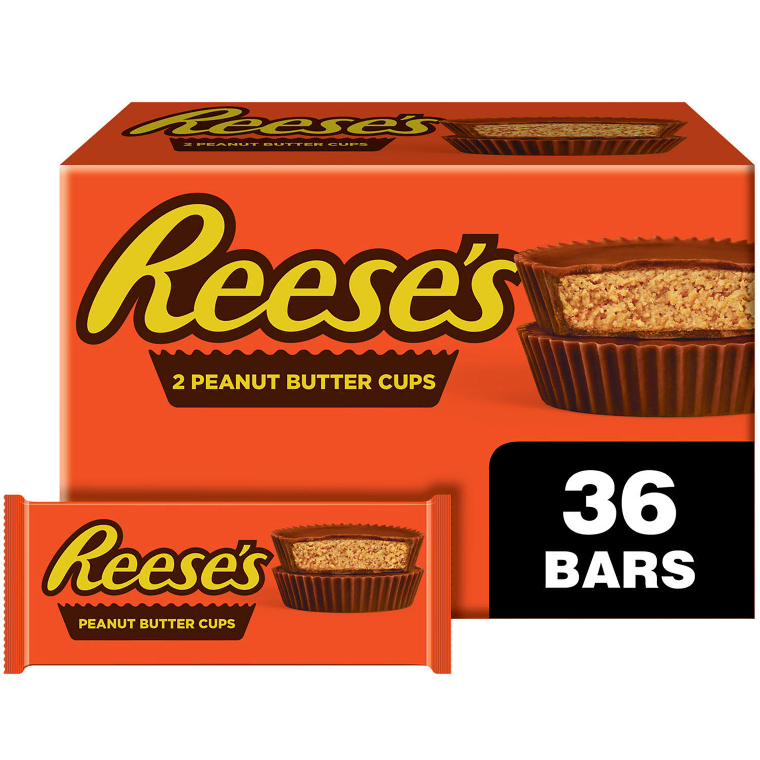 REESE'S Milk Chocolate Peanut Butter Cups, 1.5 oz, 36 pk.