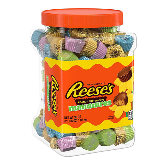 REESE'S Miniatures Milk Chocolate Peanut Butter Cups, Easter Candy 38 oz.