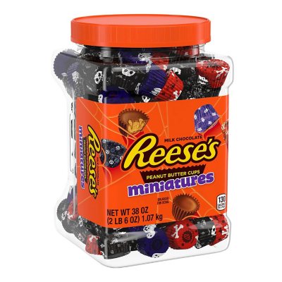 REESE'S Miniatures Milk Chocolate Peanut Butter Cups Candy, Halloween ...